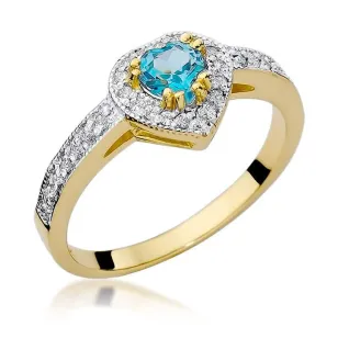 Złoty Pierścionek 585 z diamentem topaz 0,50ct