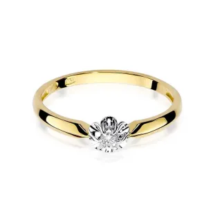 Złoty Pierścionek 585 z diamentem brylant 0,04ct