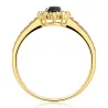 Złoty pierścionek zaręczynowy czarny kamień