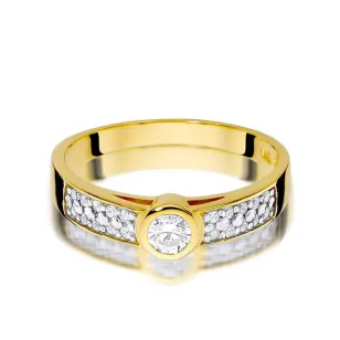 Złoty Pierścionek 585 z diamentem brylant 0,15ct