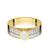 Złoty Pierścionek 585 z diamentem brylant 0,15ct