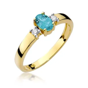 Złoty Pierścionek 585 z diamentem topaz 0,50ct