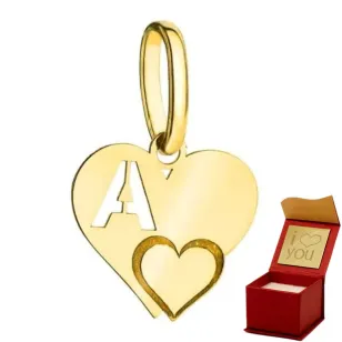 ⭐ Anhänger goldener Buchstabe A mit einem ♥ Herz Ergold