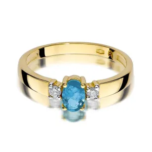 Złoty Pierścionek 585 z diamentem topaz 0,50ct