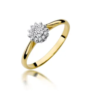Złoty Pierścionek 585 z diamentem brylant 0,10ct