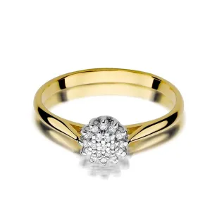 Złoty Pierścionek 585 z diamentem brylant 0,10ct