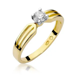 Złoty Pierścionek 585 z diamentem brylant 0,25ct