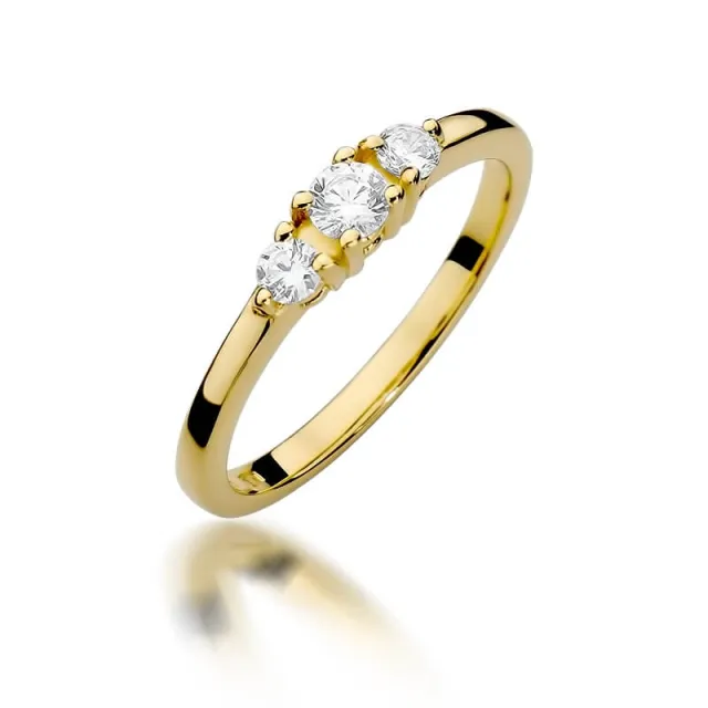 Złoty Pierścionek 585 z diamentem brylant 0,33ct
