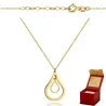 ⭐ Halskette Gold hängende Doppeltropfen ♥ Ergold