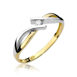 Złoty Pierścionek 585 z diamentem brylant 0,04ct
