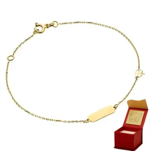 ⭐ Armband mit Plakette und Kleeblatt ♥ Ergold