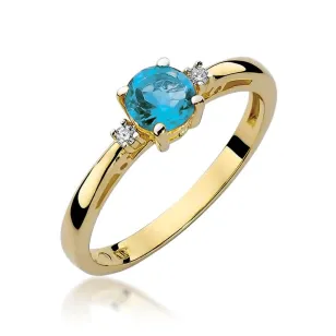 Złoty Pierścionek 585 z diamentem topaz 0,50ct