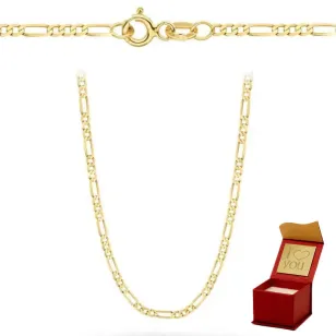 ⭐ Łańcuszek złoty pr. 585 - splot figaro 42 cm ♥ Ergold