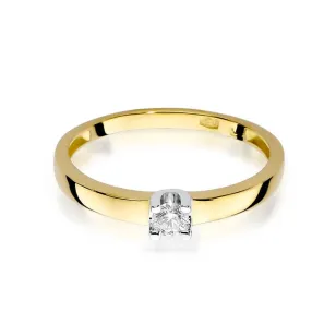 Złoty Pierścionek 585 z diamentem brylant 0,10ct