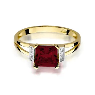 Złoty Pierścionek 585 z diamentem granat 1,30ct