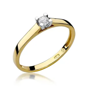 Złoty Pierścionek 585 z diamentem brylant 0,10ct