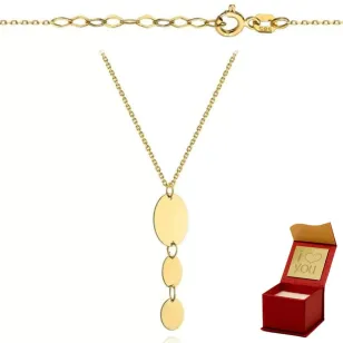 ⭐ Halskette drei Ellipsen, die an einer ♥ Kette Ergold