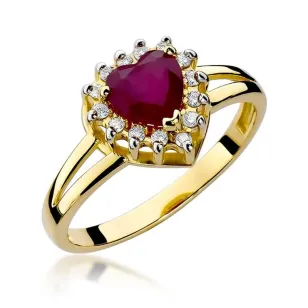Złoty Pierścionek 585 z diamentem rubin 1,10ct