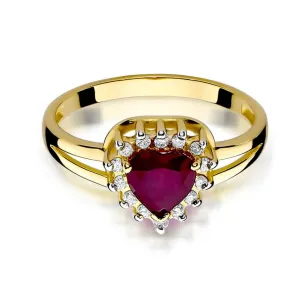 Złoty Pierścionek 585 z diamentem rubin 1,10ct