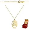 ⭐ Halskette goldene Blätter im Oval der ♥ Ergold