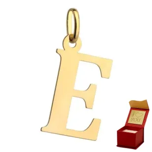 ⭐ Anhänger goldener Buchstabe E große ♥ Ergold