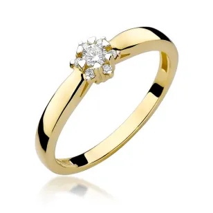 Złoty Pierścionek 585 z diamentem brylant 0,15ct