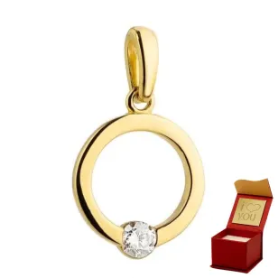 ⭐ Zawieszka złoty ring z jedną cyrkonią na dole ♥ Ergold