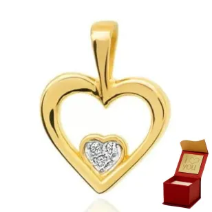 ⭐ Goldanhänger kleines Herz mit Zirkonia im großen Herzen ♥ von Ergold