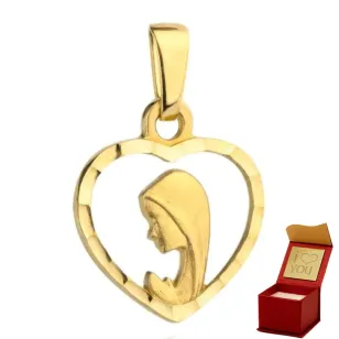 ⭐ Medaille Unserer Lieben Frau im diamantenen Herzen pr. 585 ♥ Ergold