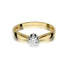 Złoty Pierścionek 585 z diamentem brylant 0,15ct
