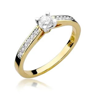 Złoty Pierścionek 585 z diamentem brylant 0,36ct