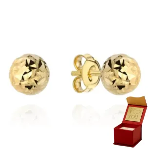 ⭐ Kolczyki kulki super lekkie diamentowane 6 mm pr. 333 ♥ Ergold