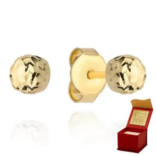 ⭐ Kolczyki kulki super lekkie diamentowane 7 mm ♥ Ergold