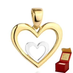 ⭐ Zawieszka złota serca w dwóch kolorach złota ♥ Ergold