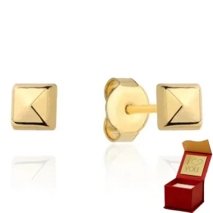 ⭐ Kolczyki złote kwadraciki super lekkie ♥ Ergold