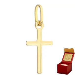 ⭐ Złoty krzyżyk delikatny żłobiony mały ♥ Ergold