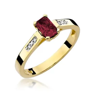 Złoty Pierścionek 585 z diamentem rubin 0,80ct
