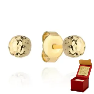 ⭐ Kolczyki kulki super lekkie diamentowane 3 mm pr. 333 ♥ Ergold