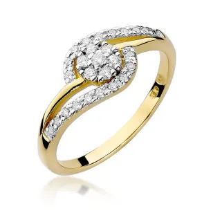 Złoty Pierścionek 585 z diamentem brylant 0,17ct