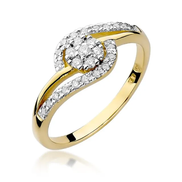 Złoty pierścionek z diamentem EY-184 0,17ct