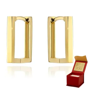 ⭐ Kolczyki złote prostokąty ♥ Ergold