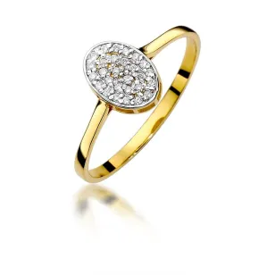 Złoty Pierścionek 585 z diamentem brylant 0,13ct