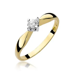 Złoty Pierścionek 585 z diamentem brylant 0,12ct