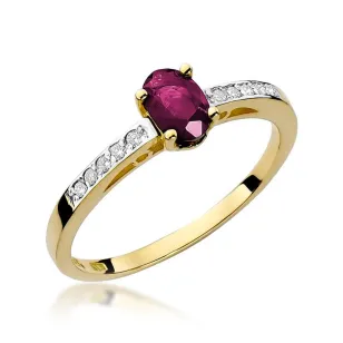 Złoty Pierścionek 585 z diamentem rubin 0,60ct