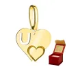⭐ Anhänger goldener Buchstabe U mit Herz ♥ Ergold