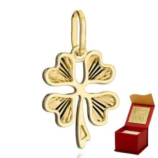 ⭐ Zawieszka złota diamentowana koniczynka ♥ Ergold