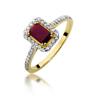 Złoty Pierścionek 585 z diamentem rubin 0,80ct