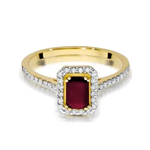 Złoty Pierścionek 585 z diamentem rubin 0,80ct
