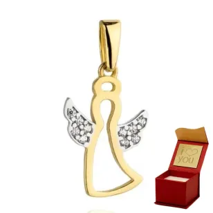 ⭐ Anhänger goldene Engelsflügel aus Zirkonoxid ♥ Ergold