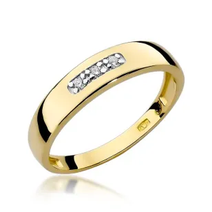 Złoty Pierścionek 585 z diamentem brylant 0,05ct